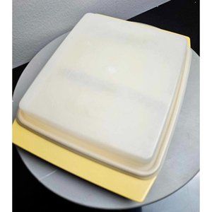 Yellow Tupperware Divided Storage with lid